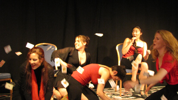 Blue Beard Babes - flying cards moment